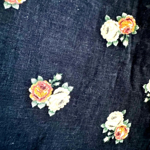 Vintage Velvet Floral A-Line Maxi Skirt M - Picture 6 of 6